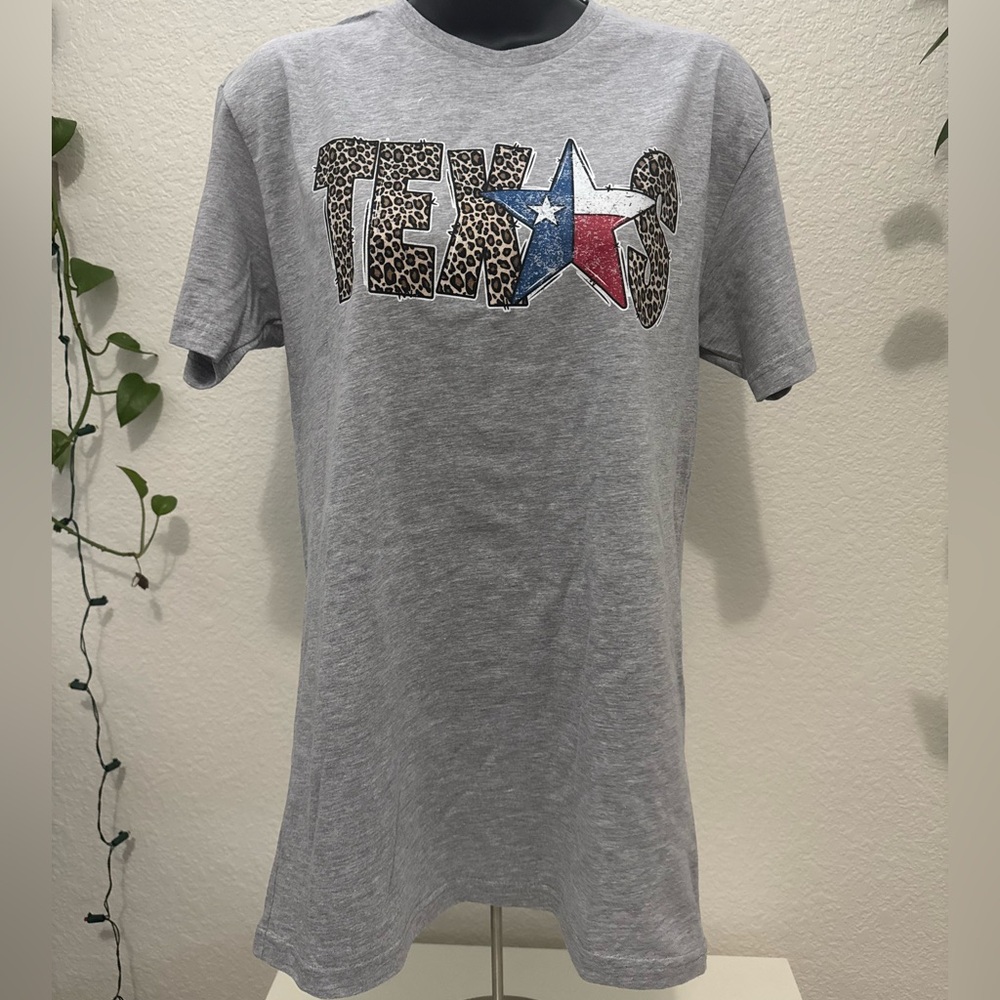 Texas Graphic T Shirt Vintage Style Unisex Gray Size M